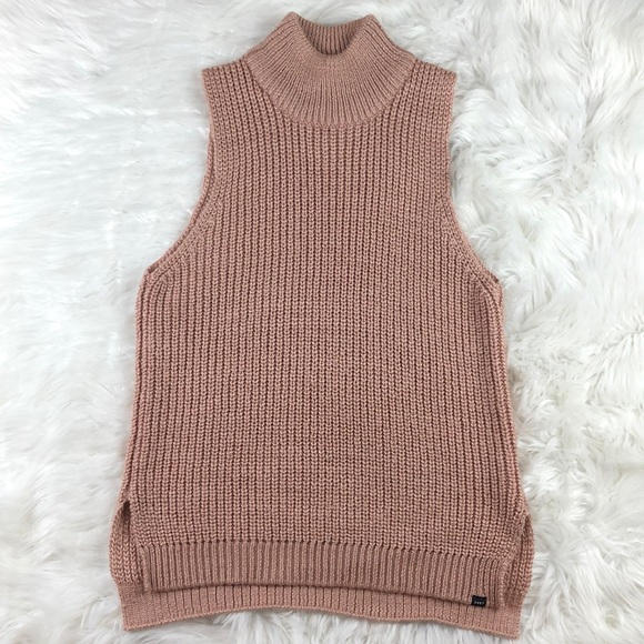 Nwot Obey Knit Turtleneck Sleeveless 